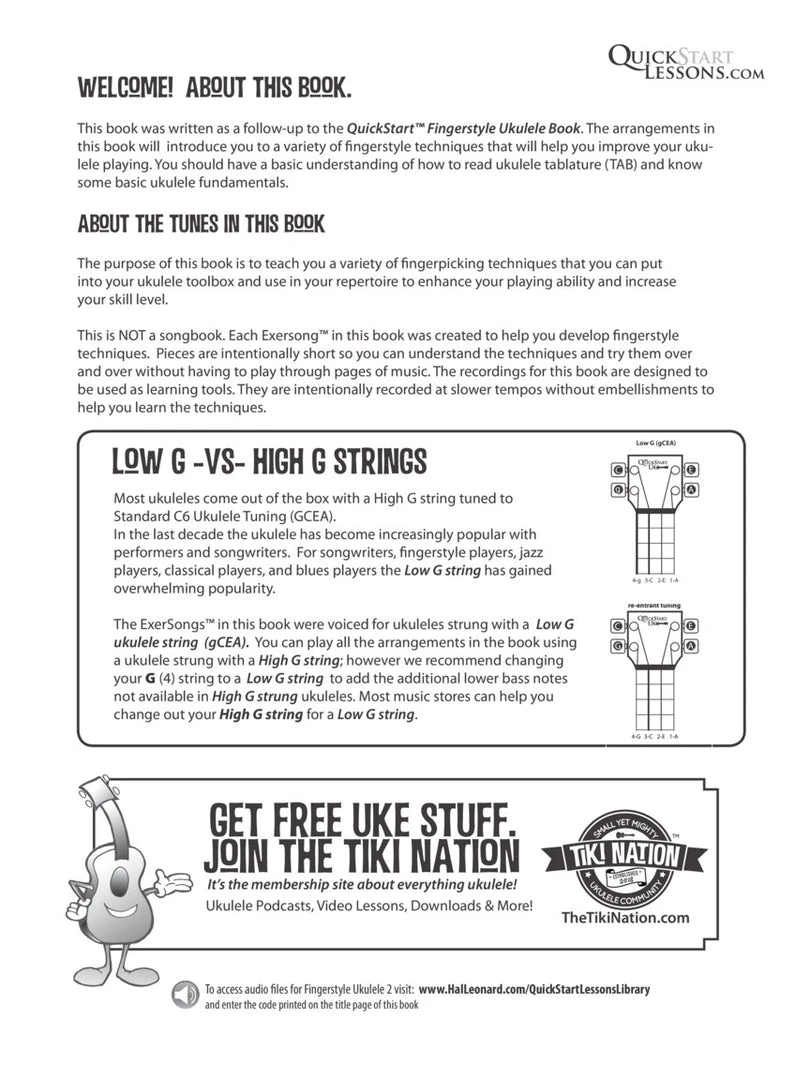 Hal Leonard Kev's QuickStart For Fingerstyle 2 Ukulele Book