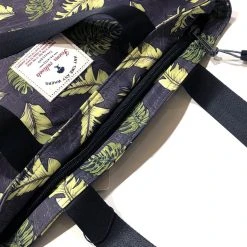 UKULELE MOVEMENT Hawaiian Tote Bag - Green Leaves 06