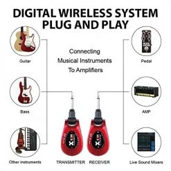 Xvive U2 Rechargeable 2.4GHZ Wireless Instrument Audio Transmitter Audio Accessories